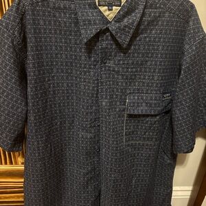 Tommy Bahama Navy Short Sleeve Geometric Button-Up